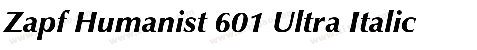 Zapf Humanist 601 Ultra Italic BT字体转换